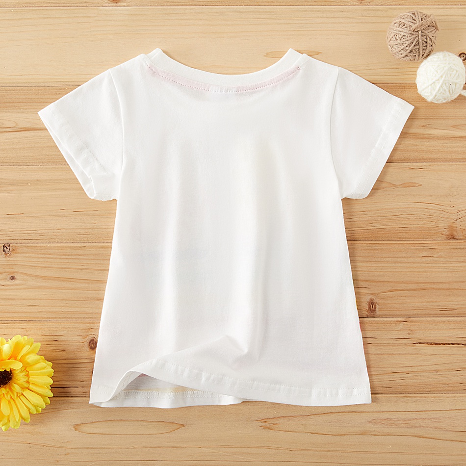 Baby / Toddler Girl HELLO WORLD Print Colorblock Tee